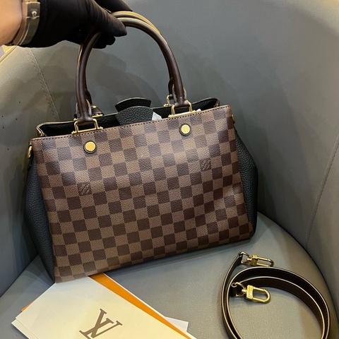 98新路易威登/Louis Vuitton  N41673 咖色棋盤格拼黑色小牛皮