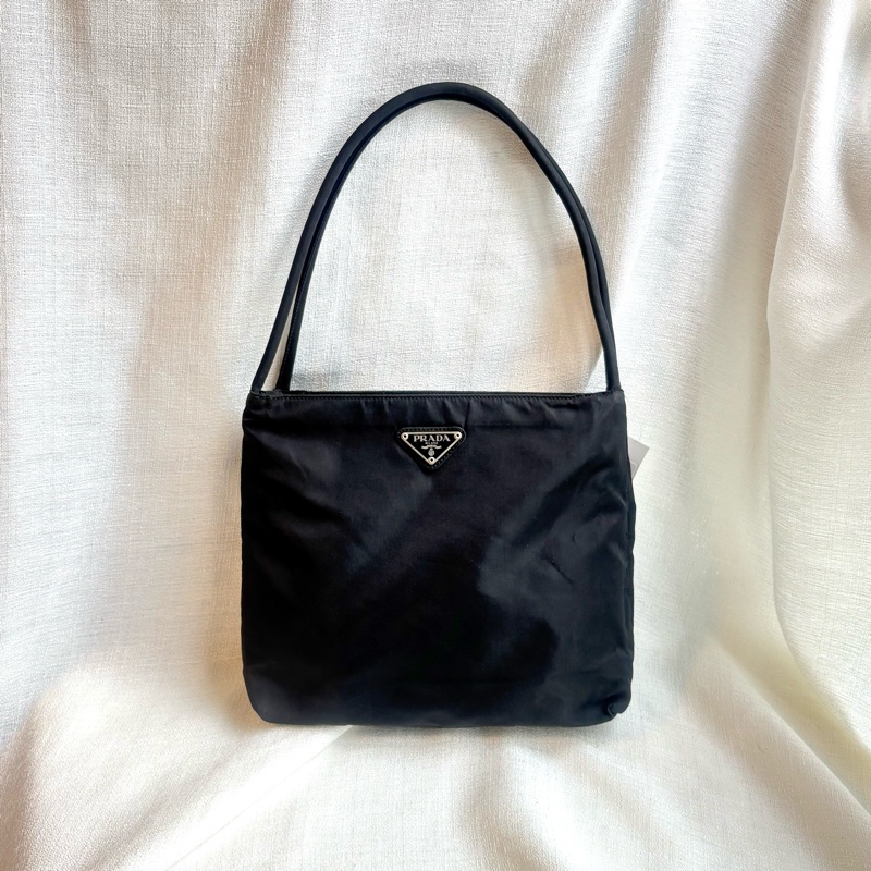 Prada 經典黑色尼龍托特包 Nylon tote bag 單肩包 手提包 23cm-0