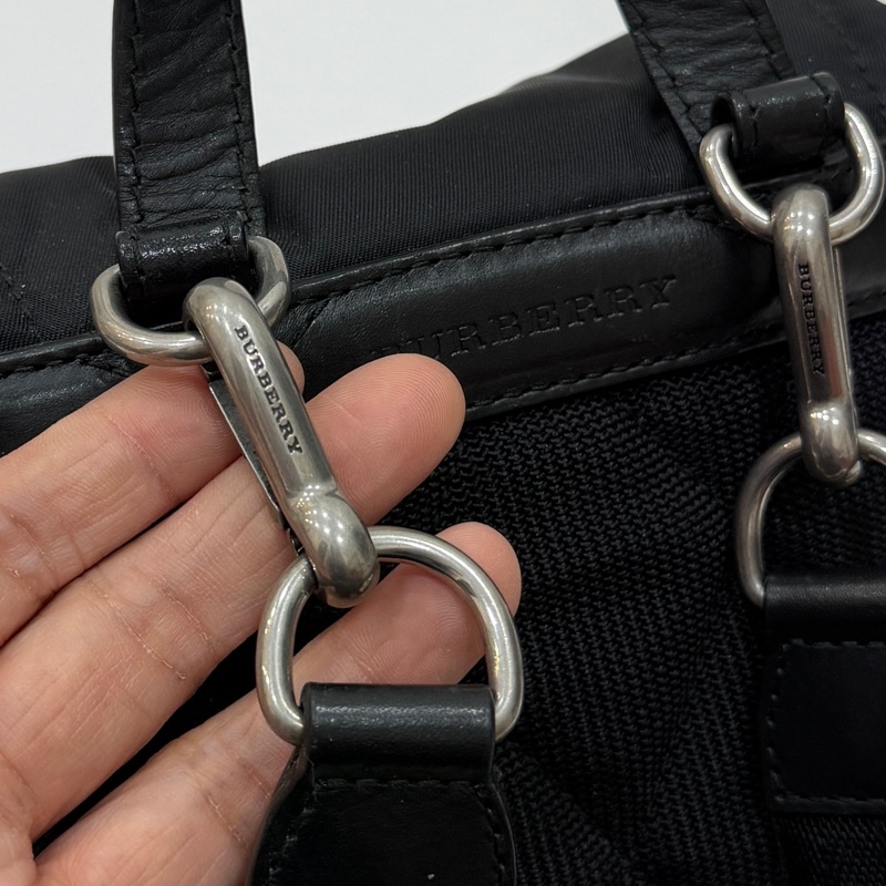 BURBERRY  THE RUCKSACK 黑色 尼龍 戰馬 LOGO mini 後背包 雙肩包 斜背包-36