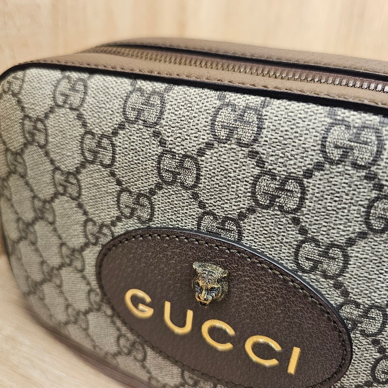 [新年到優惠經典相機包😳] Gucci老花虎頭綠紅綠背帶拉鏈相機包-13