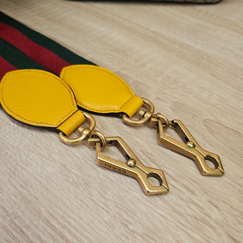 [新年到優惠經典相機包😳] Gucci老花虎頭綠紅綠背帶拉鏈相機包-15