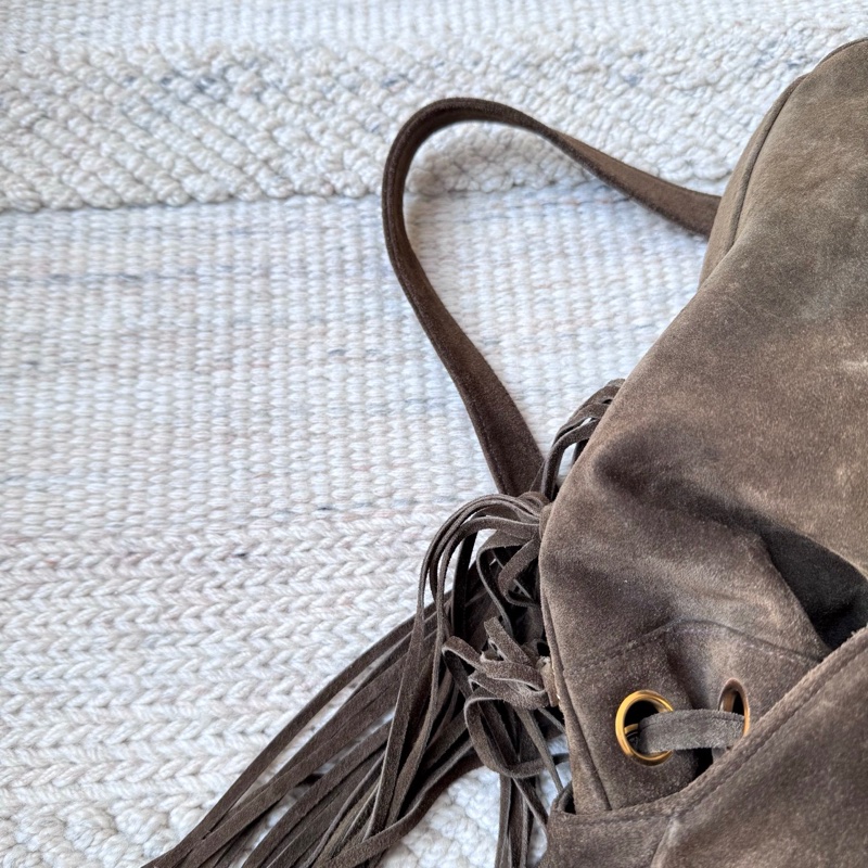 Chanel 麂皮流蘇雙肩包-6