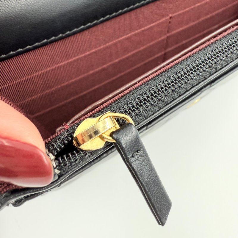 CHANEL - 黑色羊皮菱格金釦woc-14