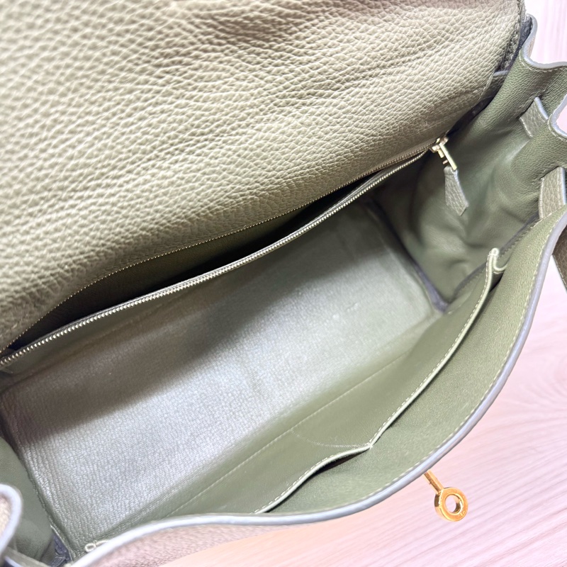 HERMES C6橄欖綠金釦Togo皮kelly32手提肩背-7