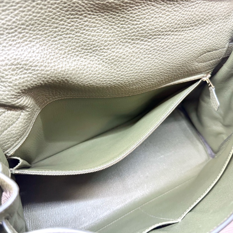 HERMES C6橄欖綠金釦Togo皮kelly32手提肩背-8