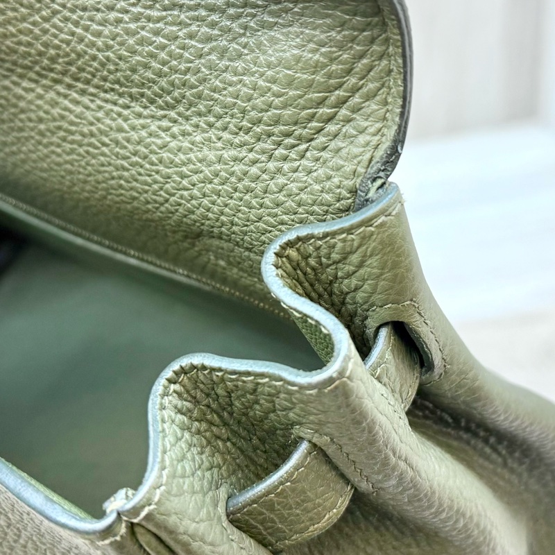 HERMES C6橄欖綠金釦Togo皮kelly32手提肩背-16