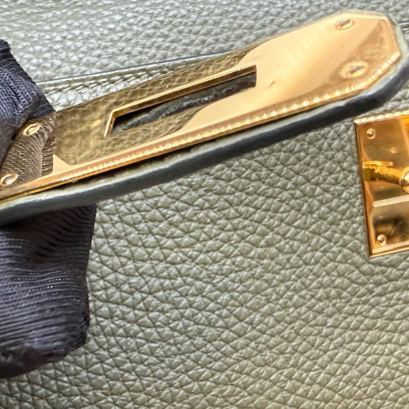 HERMES C6橄欖綠金釦Togo皮kelly32手提肩背-19