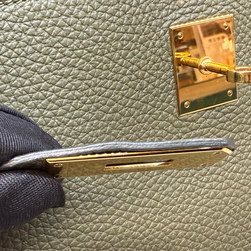 HERMES C6橄欖綠金釦Togo皮kelly32手提肩背-20