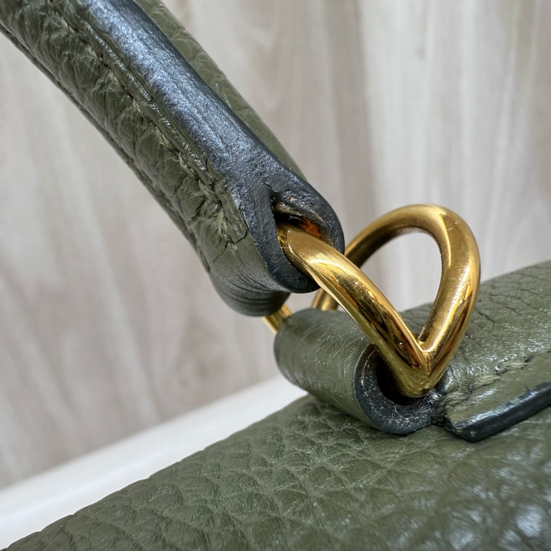 HERMES C6橄欖綠金釦Togo皮kelly32手提肩背-22