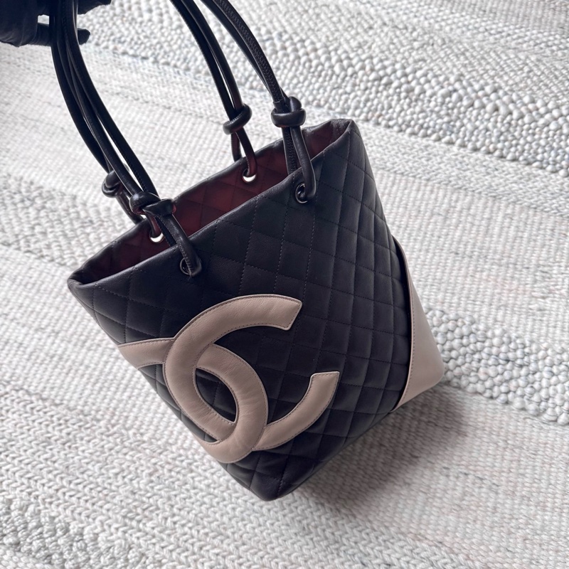 Chanel 米棕色康鵬菜籃子-3