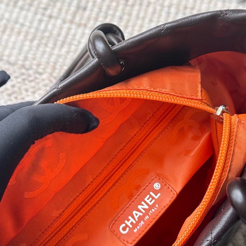 Chanel 米棕色康鵬菜籃子-9