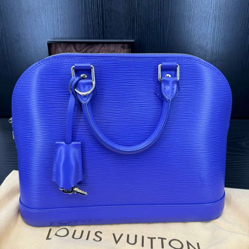 98新LV Alma水波紋貝殼包 藍色 無附件-0