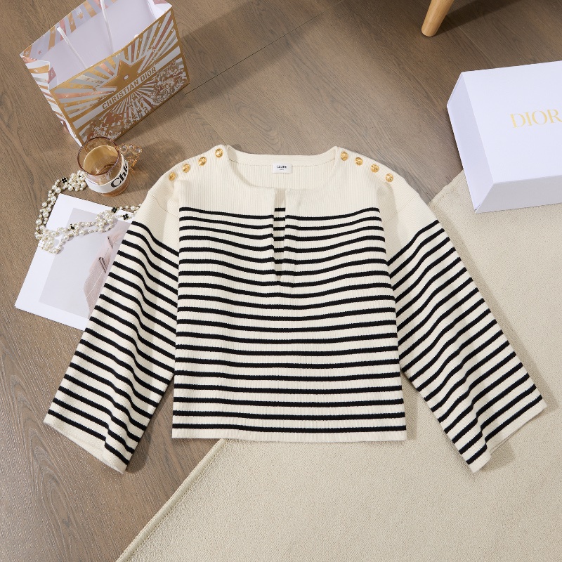 ❤️CELINE 條紋針織上衣 明星同款-5