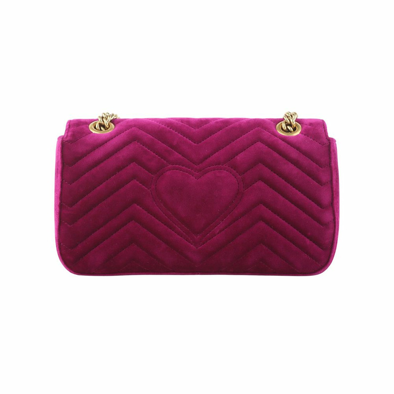 【包稅】GUCCI GG Marmont 天鵝絨馬特拉塞凸紋中型單肩包 35890Y-2