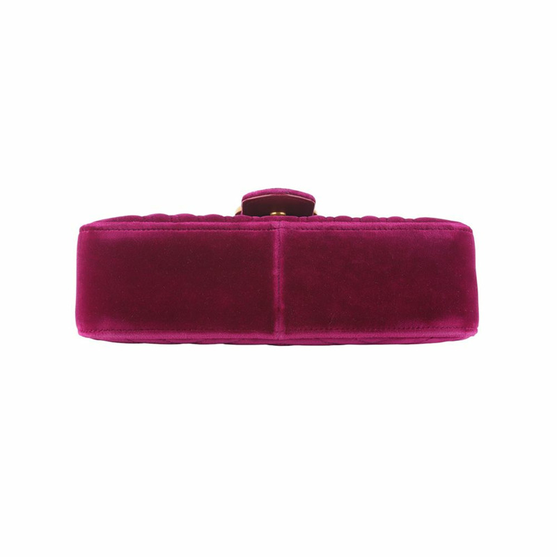 【包稅】GUCCI GG Marmont 天鵝絨馬特拉塞凸紋中型單肩包 35890Y-5