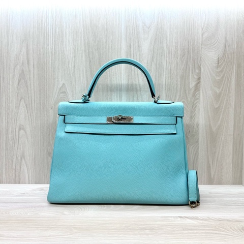 hermes 3P環礁藍銀釦Togo皮kelly32