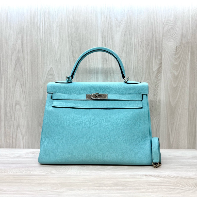 hermes 3P環礁藍銀釦Togo皮kelly32-0