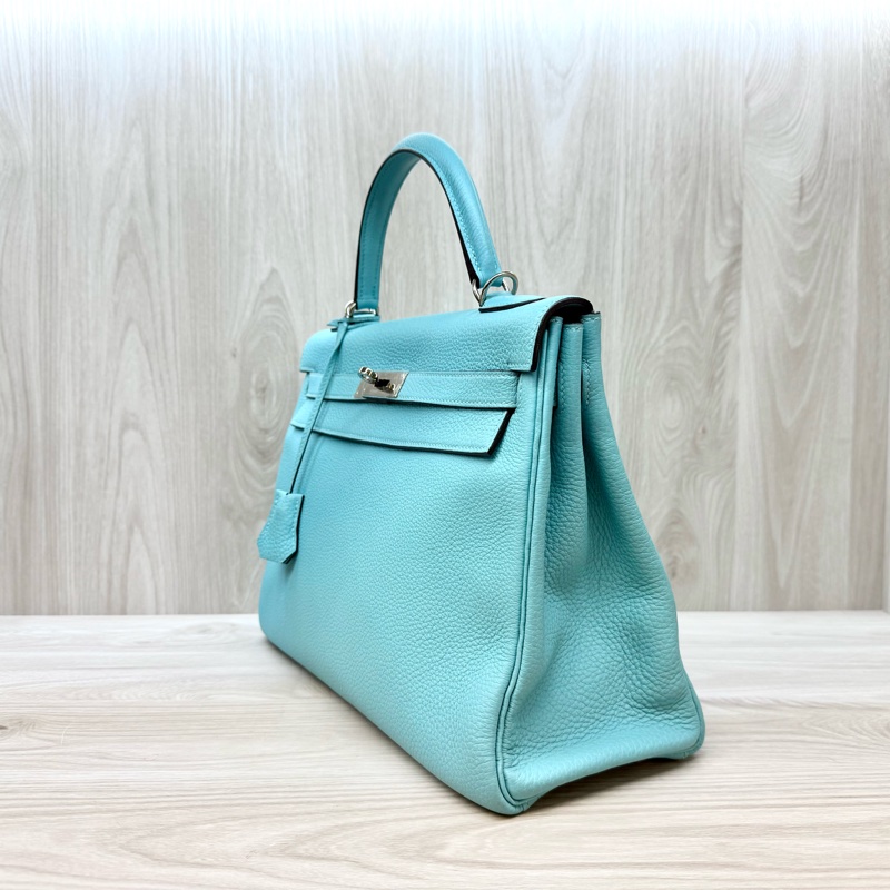 hermes 3P環礁藍銀釦Togo皮kelly32-2