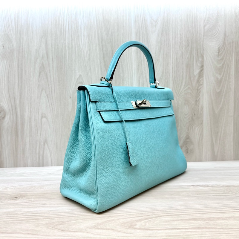 hermes 3P環礁藍銀釦Togo皮kelly32-3