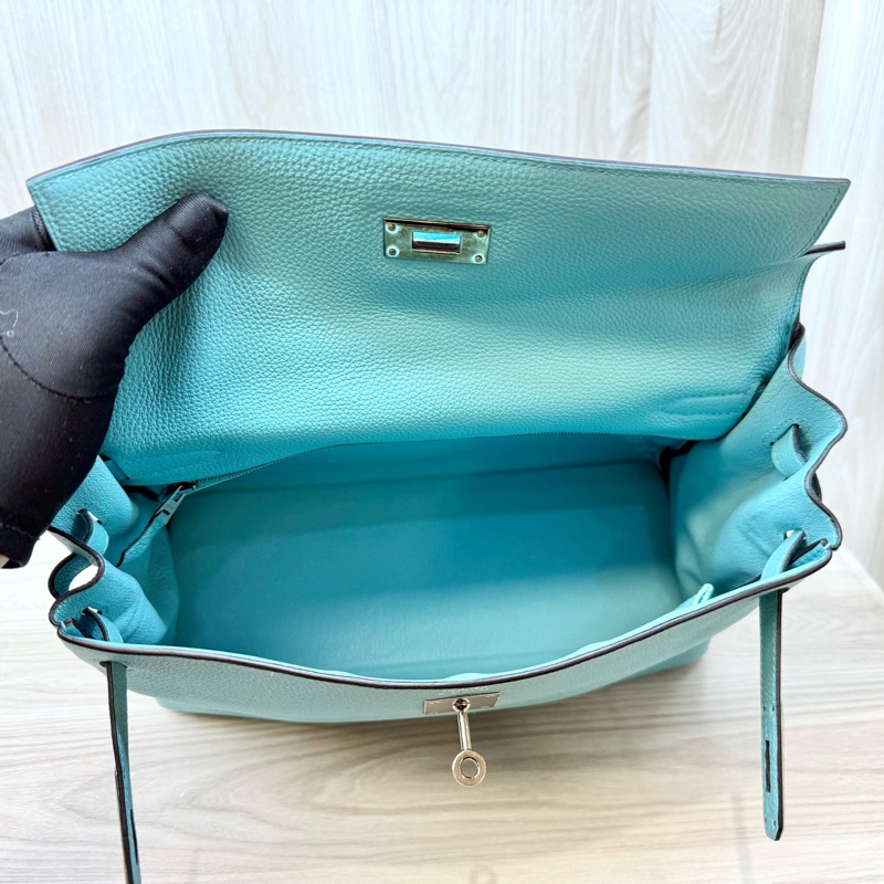 hermes 3P環礁藍銀釦Togo皮kelly32-6