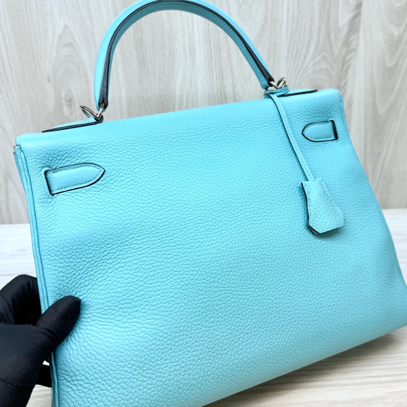 hermes 3P環礁藍銀釦Togo皮kelly32-17