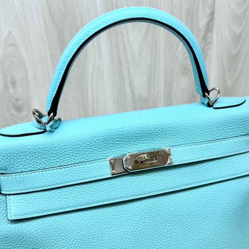 hermes 3P環礁藍銀釦Togo皮kelly32-18