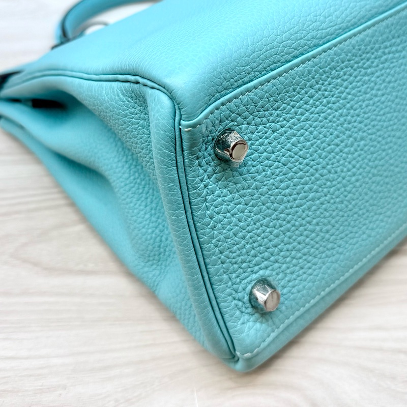 hermes 3P環礁藍銀釦Togo皮kelly32-19