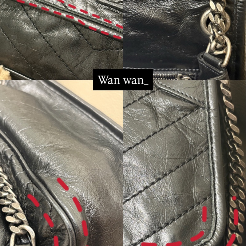 YSL✨Saint Laurent Niki 黑銀 中號 新款 D扣 肩背包 斜背包-9