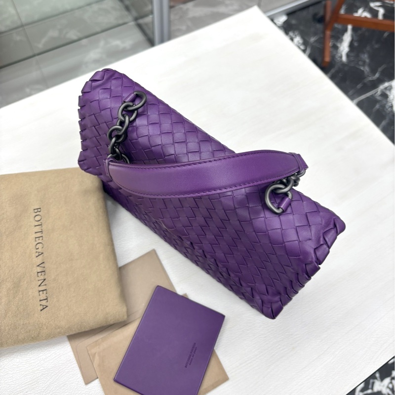 BV深紫色編織腋下包-2