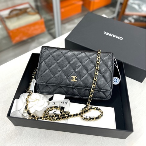 Chanel黑金荔枝牛皮WOC