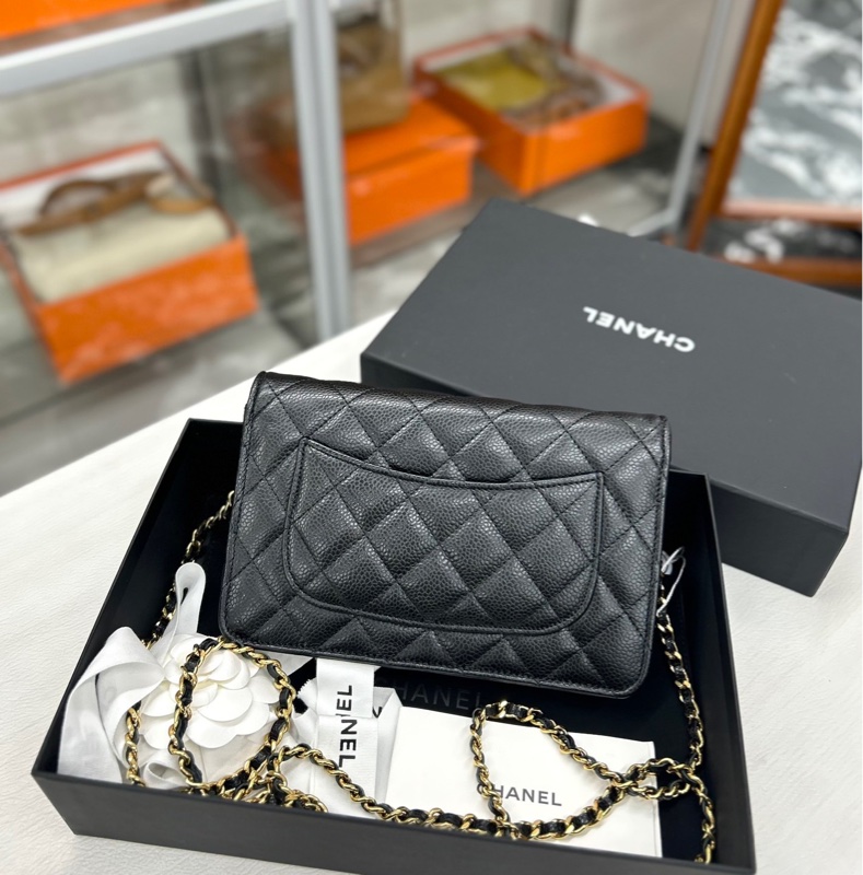 Chanel黑金荔枝牛皮WOC-3