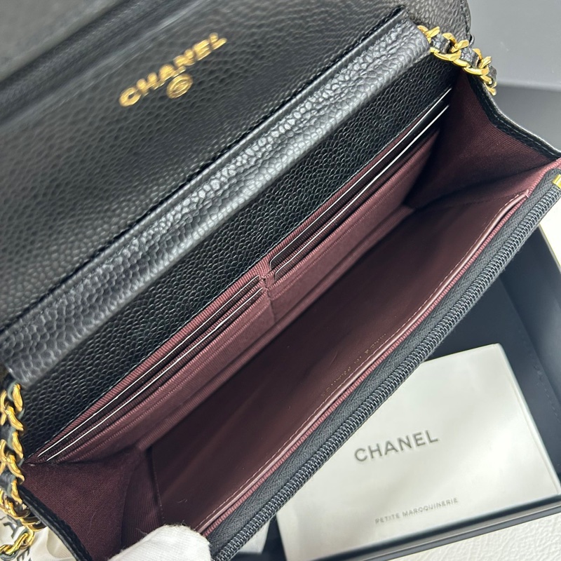 Chanel黑金荔枝牛皮WOC-7