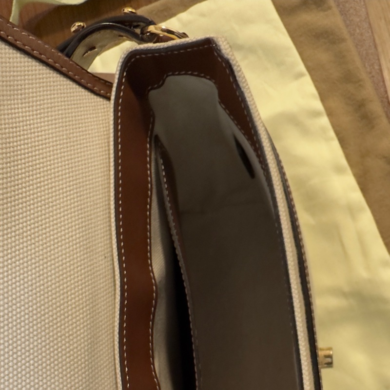 BURBERRY 巴寶莉 Horseferry印花帆布Note 斜背包 米白-11