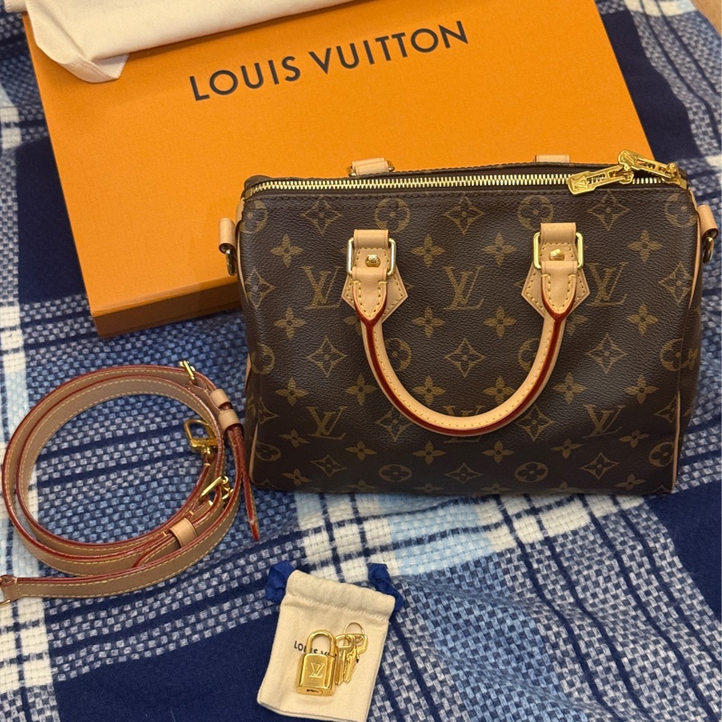 <95成新>LV speedy25細背袋 所有配件如圖 （只背過一次）-0