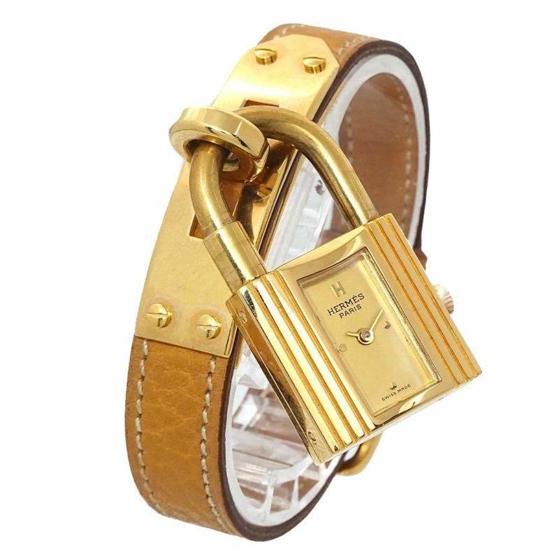 愛馬仕 Kelly 女士腕錶，金色石英錶，配 Cadena 錶帶-2