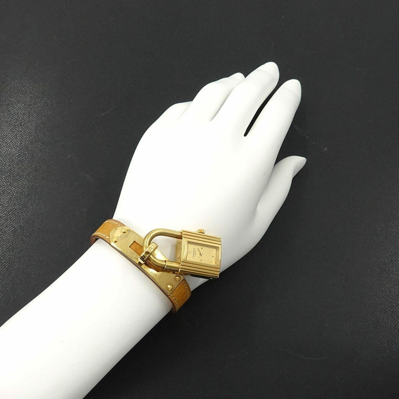 愛馬仕 Kelly 女士腕錶，金色石英錶，配 Cadena 錶帶-3