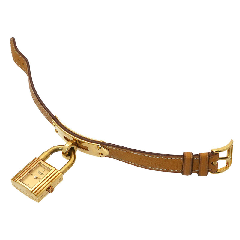 愛馬仕 Kelly 女士腕錶，金色石英錶，配 Cadena 錶帶-4