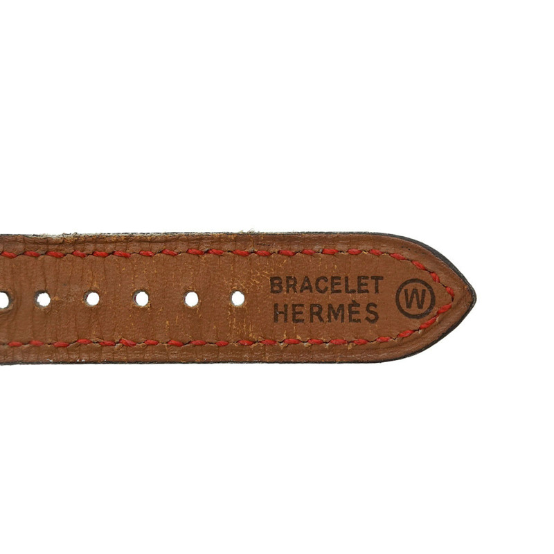 愛馬仕 Medor 女士金字塔金鉚釘腕錶，白色和紅色皮革錶帶，石英機芯-6