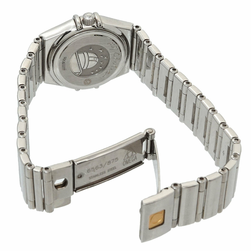 歐米茄星座系列迷你鳶尾花1460女錶，79鑽錶圈，白色錶殼，石英機芯-4