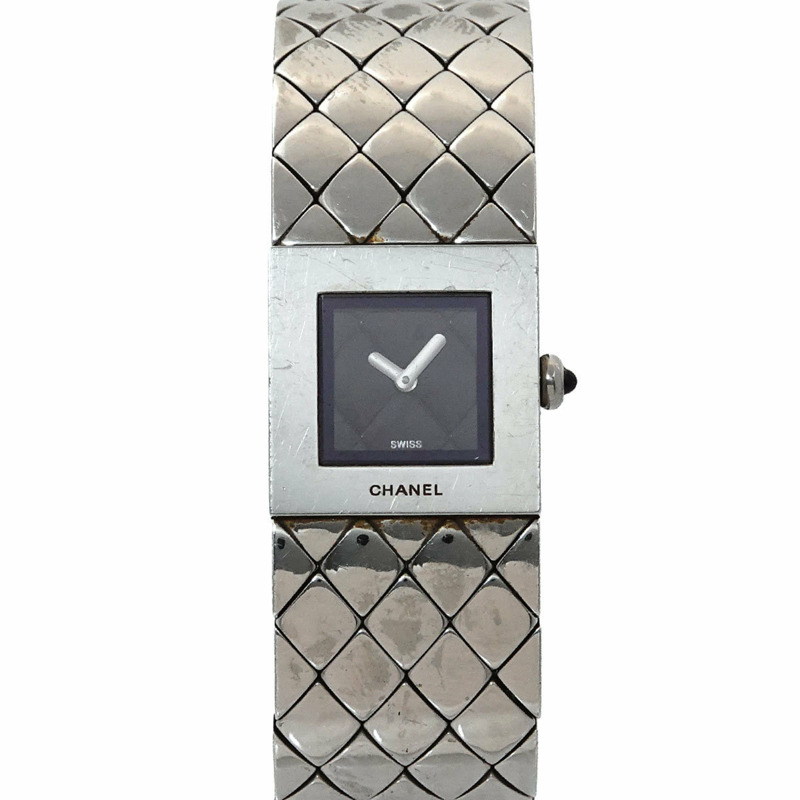 香奈兒 Matelasse H0009 女士黑色石英腕錶-0