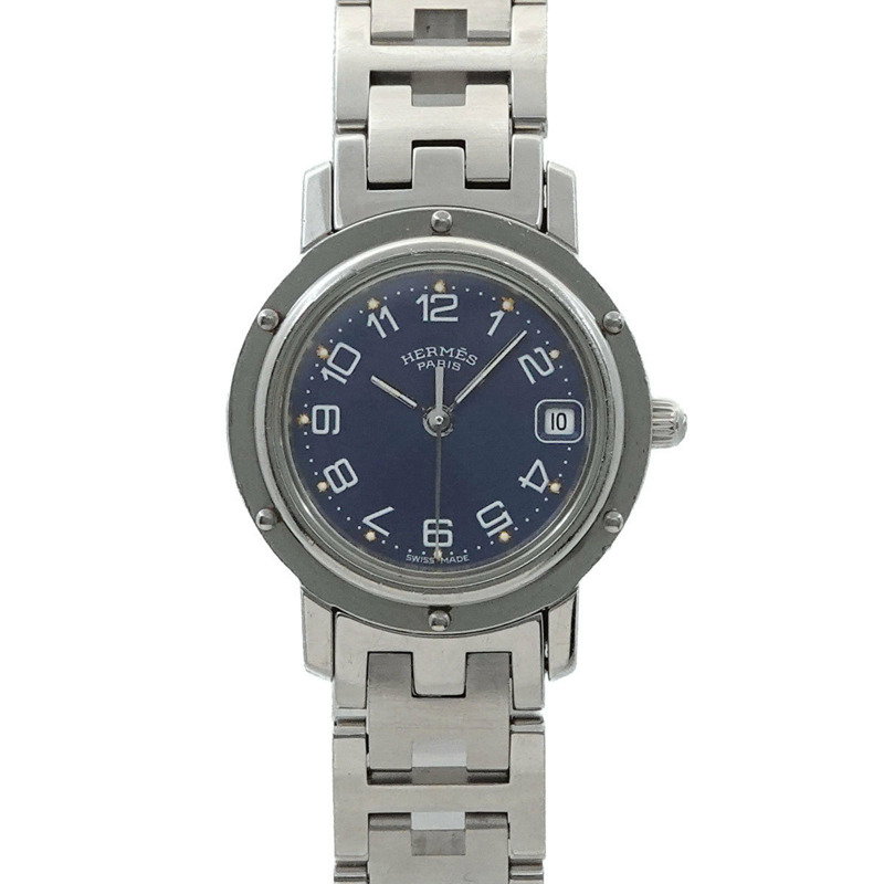 愛馬仕 Clipper CL4 210 女士腕錶，附日期顯示，藍色石英機芯-0