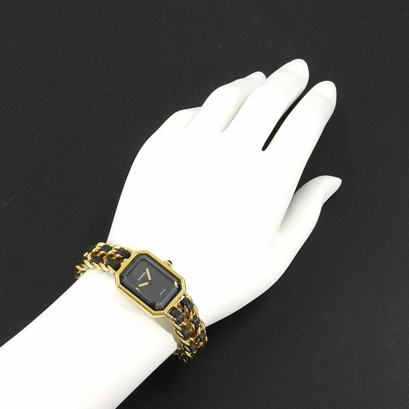 香奈兒 Premiere 女士腕錶，M 碼，H0001，黑金配色，石英機芯-3