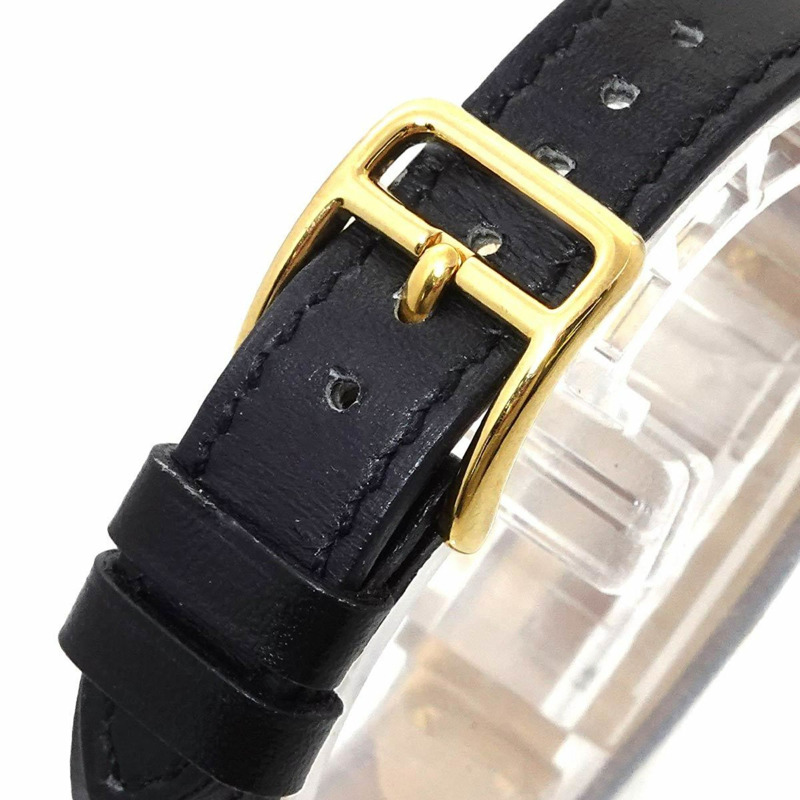 愛馬仕 Kelly 女士腕錶，金色和黑色石英錶盤，帶 Cadena 錶帶-8