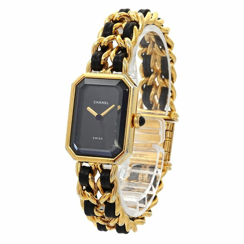香奈兒 Premiere 女士腕錶，L 碼，H0001，黑金配色，石英機芯-1