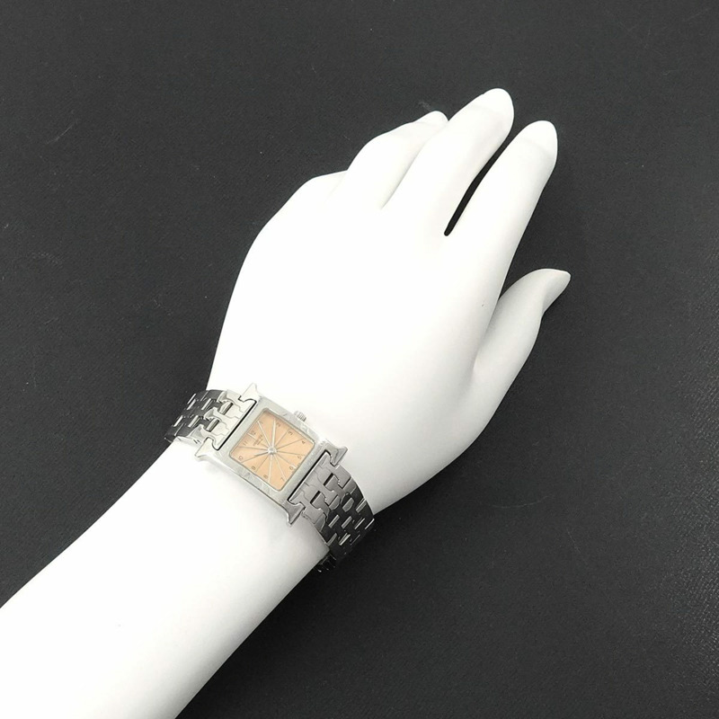 愛馬仕 H 系列 HH1 210 女士粉紅石英腕錶-3