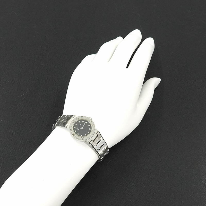 寶格麗 BB23SS 女士腕錶 12P 鑲鑽黑色石英錶-2