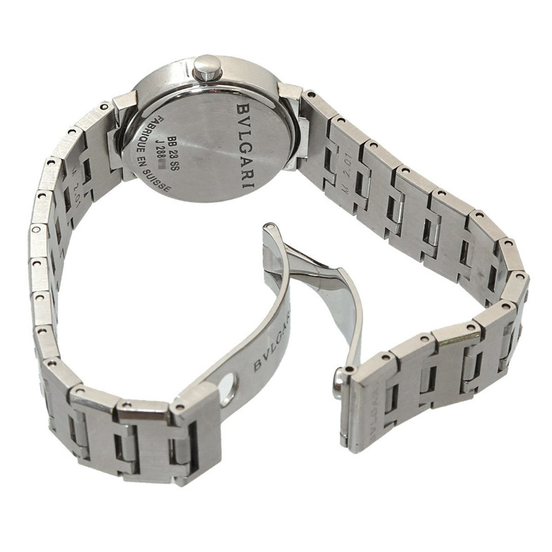 寶格麗 BB23SS 女士腕錶 12P 鑲鑽黑色石英錶-3