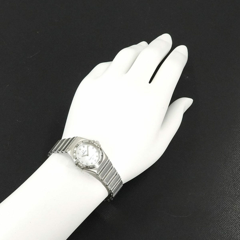 歐米茄星座系列迷你款 My Choice 1566 76 4P 鑲鑽錶圈女錶 12P 白色錶殼 石英錶-2