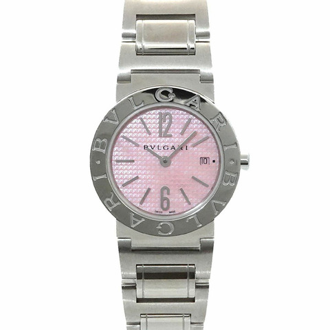 寶格麗 BBL26S 女士腕錶，日期顯示，粉紅色石英錶