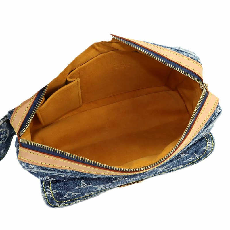 路易威登 Monogram Denim 腰包/斜背包，藍色，M95347，金色五金配件-5